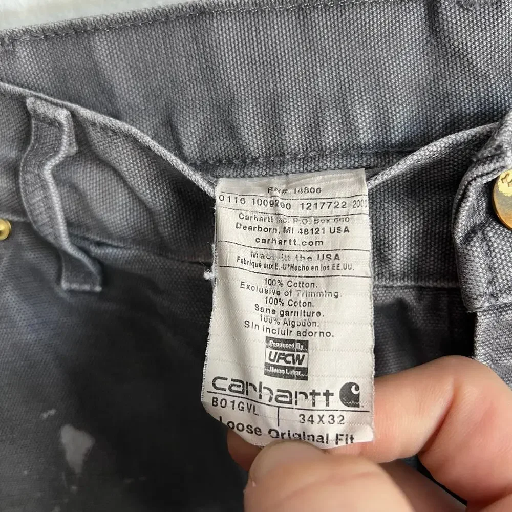 Carhartt gray double knee work wear carpenter pants